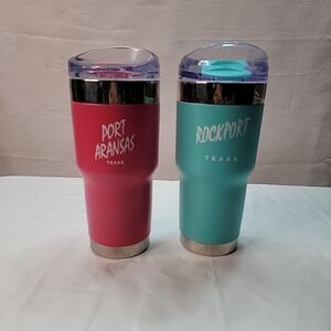 Port Aransas and Rockport Insulated Tumblers - Pink and Blue